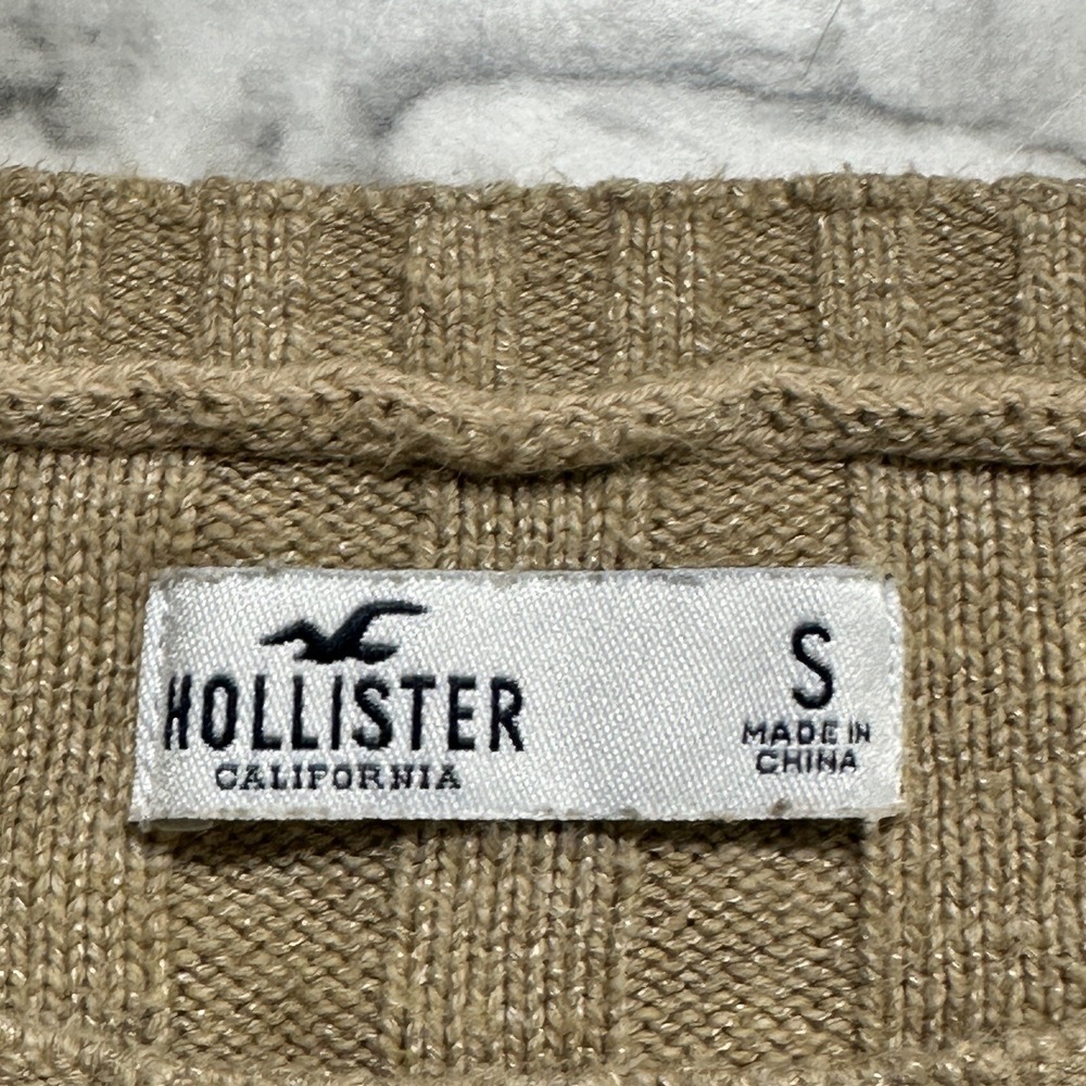 Hollister California‎ Women's Sweatshirt Size S Short Cable Knit Oversized - Picture 3 of 9